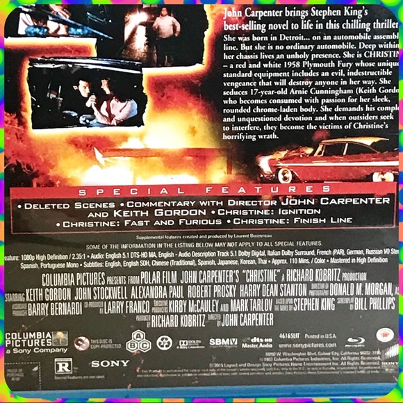Movie CHRISTINE BLU RAY DVD Disc 2015 John Carpenter Stephen King Horror Scary - Picture 7 of 7